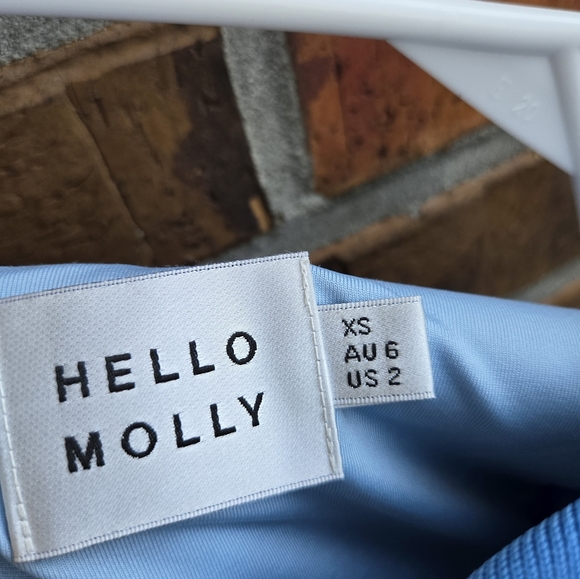 Hello Molly "After  The Grammys" Blue Ribbed Sweetheart Mini Dress XS - Picture 6 of 6